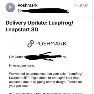 Shipping update